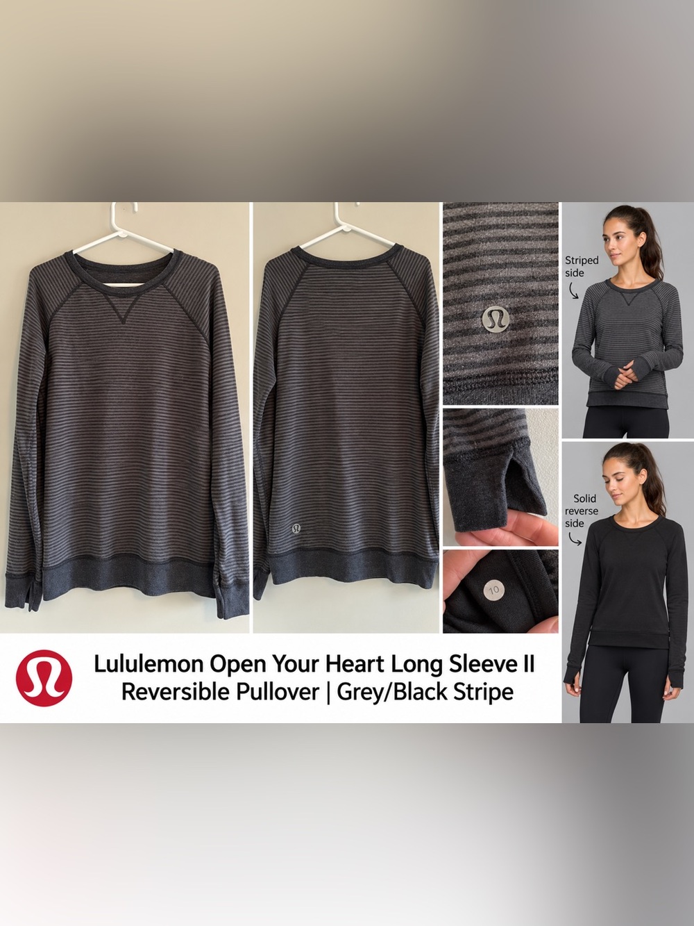 Lululemon Open Your Heart Long Sleeve II Reversible Pullover | Size medium